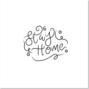 Stay home lettering Posters and Art